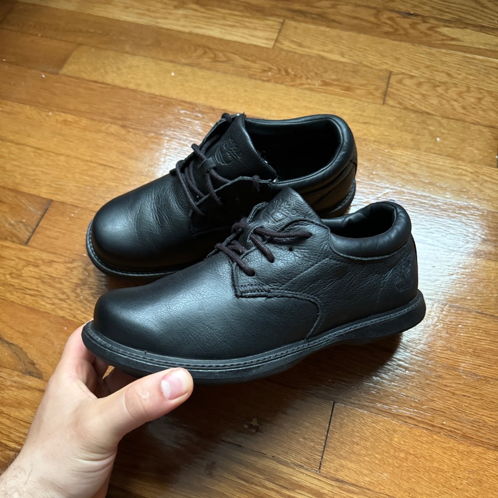 Mens Black Leather Timberland Shoes